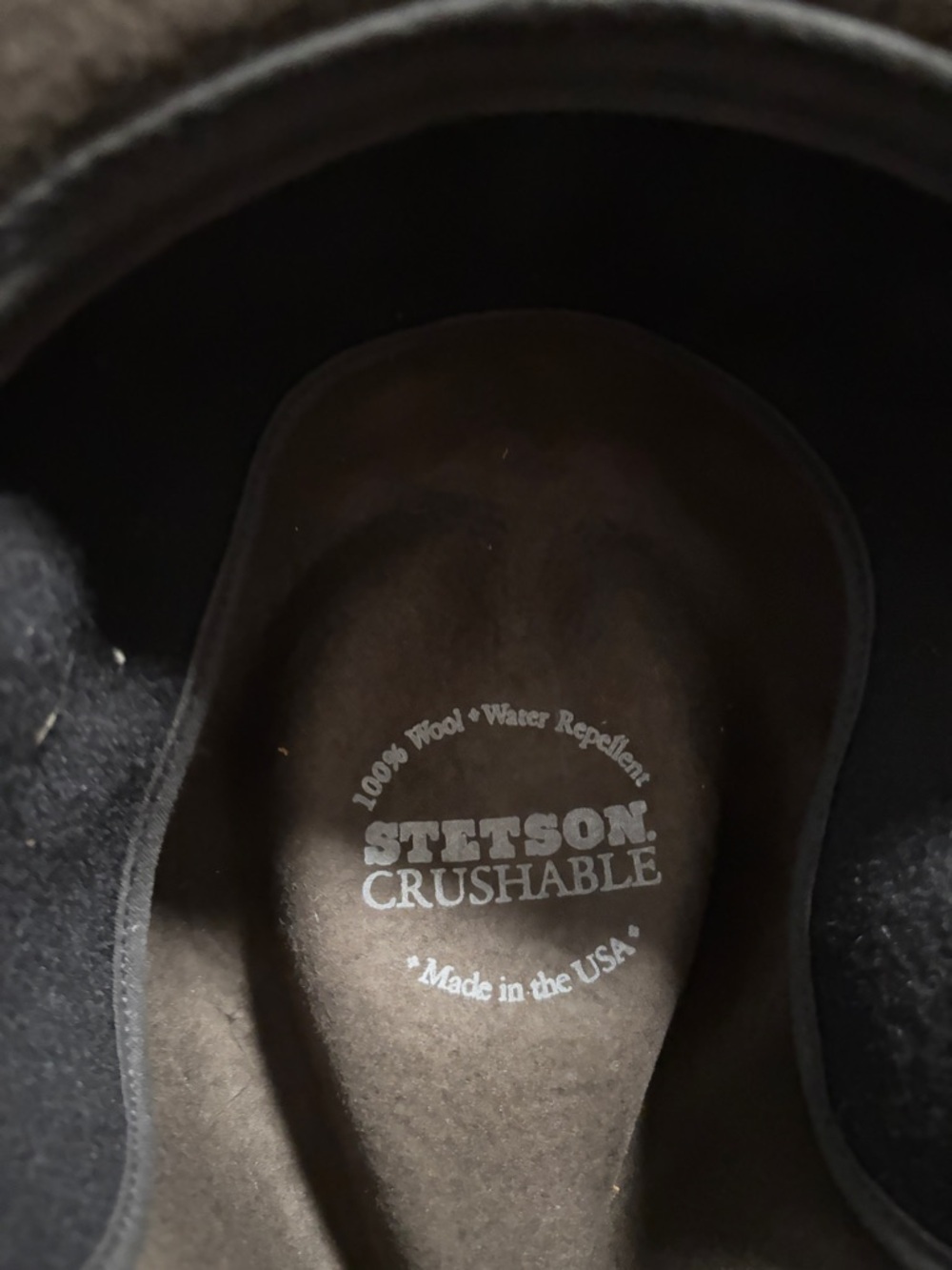 Stetson 100% wool crushable Men's Dark Brown Felt Western Hat with Leather Band - Picture 4 of 6